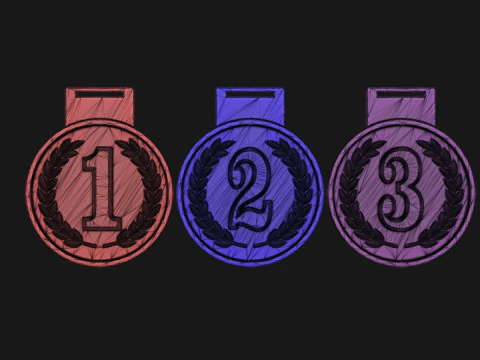 Award Medal 1st-2nd-3rd 3D Print Model