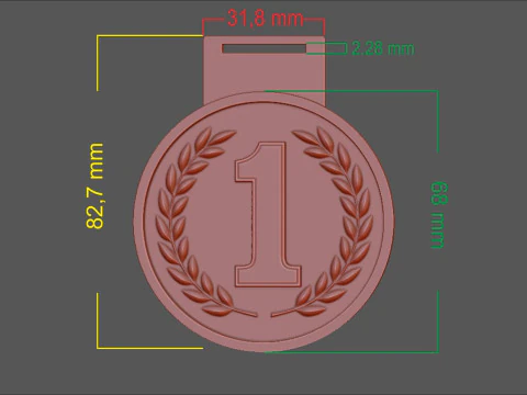 Award Medal 1st-2nd-3rd 3D Print Model