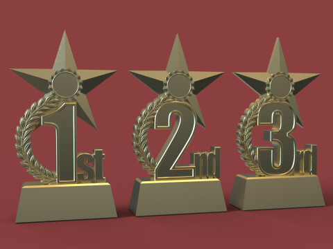 Award Trophy 1st 2nd 3rd 3D printmodel