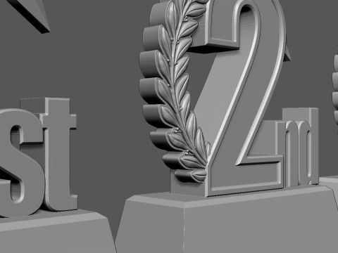 Award Trophy 1st 2nd 3rd 3D Print Model