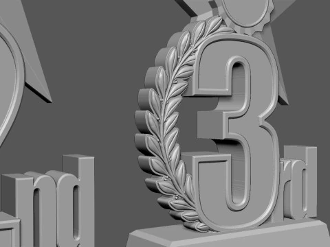 Award Trophy 1st 2nd 3rd 3D Print Model