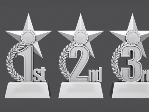 Award Trophy 1st 2nd 3rd 3D Принт Модель
