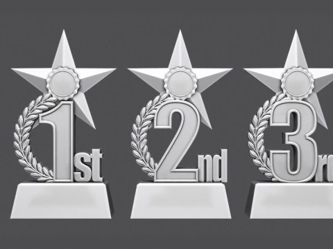 Award Trophy 1st 2nd 3rd 3D Print Model