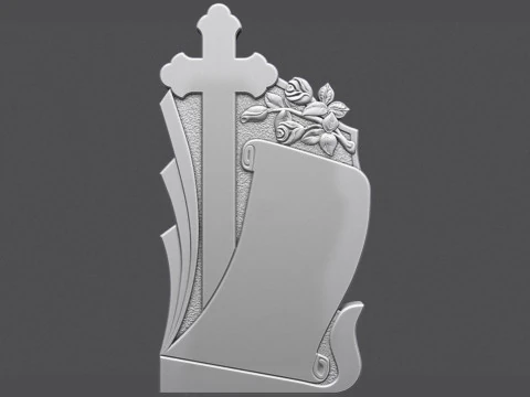 L&aacute;pida conmemorativa con rosas para cnc Modelo de impresión 3D