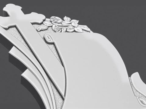 Memorial Tombstone with roses for cnc 3D Print Model