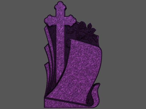 Memorial Tombstone with roses for cnc 3D Print Model