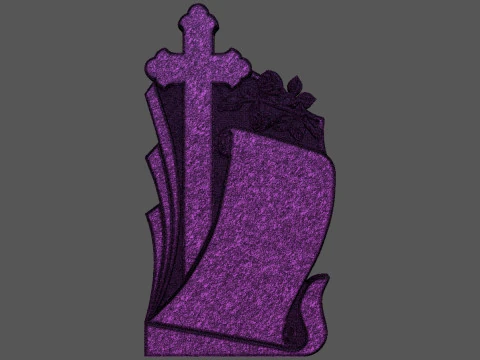 Memorial Tombstone with roses for cnc 3D Print Model