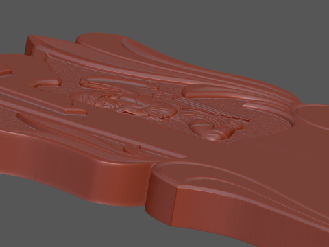 Memorial Tombstone with Cross for cnc Model do druku 3D