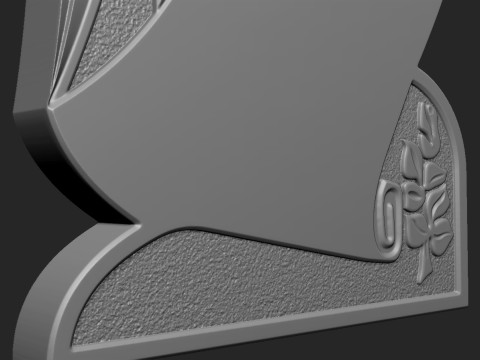 Memorial Tombstone with Cross for cnc Carving Modèles 3D en vedette