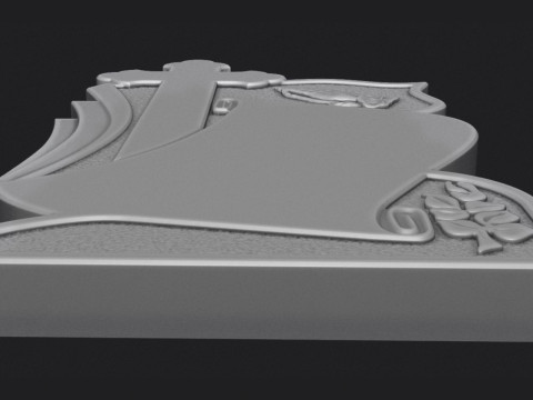 Memorial Tombstone with Cross for cnc Carving Modèles 3D en vedette