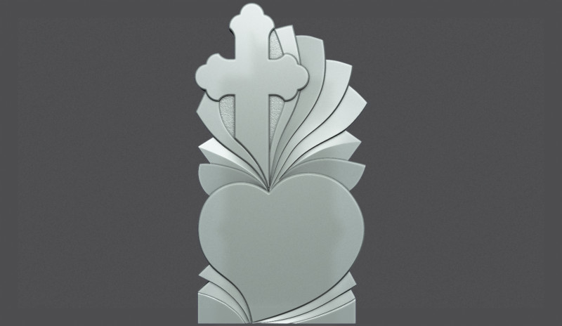 Memorial Tombstone with Cross for cnc Carving 3D Принт Модель .c4d .max .obj .3ds .fbx .stl .blend 