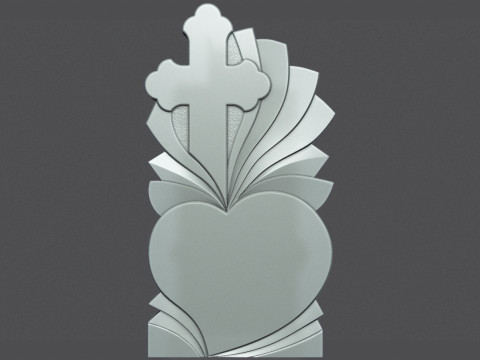Memorial Tombstone with Cross for cnc Carving Modèles 3D en vedette