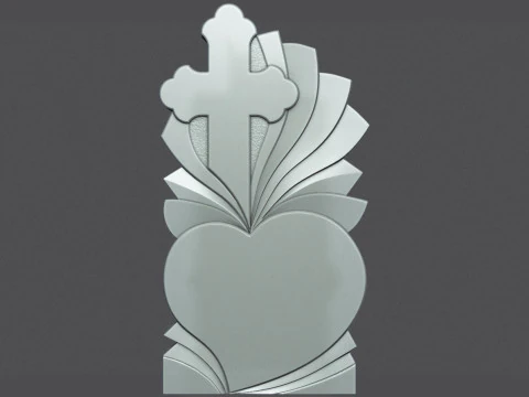 Lápide Memorial com Cruz para Escultura CNC Modelo de Impressão 3D