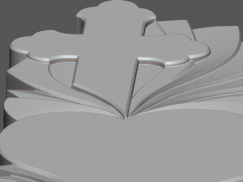 Memorial Tombstone with Cross for cnc Carving 3D Принт Модель