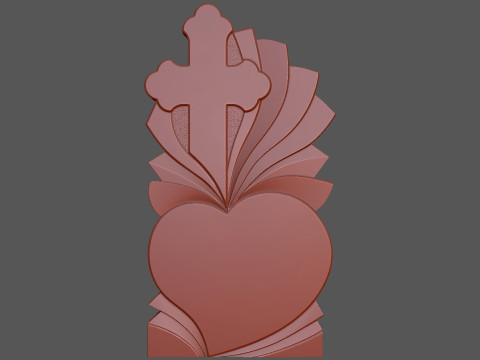 Memorial Tombstone with Cross for cnc Carving 3D Принт Модель