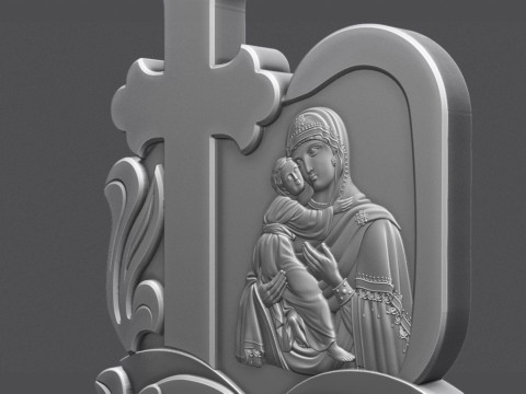 Memorial Tombstone with Angel for cnc Carving 3D 打印模型