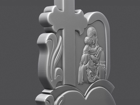Memorial Tombstone with Angel for cnc Carving 3D 打印模型