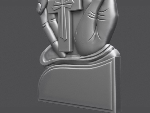 Gravestone With Cross in Palm 3D 打印模型