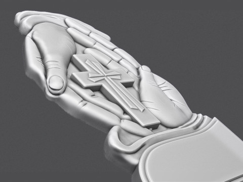 Gravestone With Cross in Palm 3D 打印模型