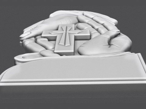 Gravestone With Cross in Palm 3D 打印模型