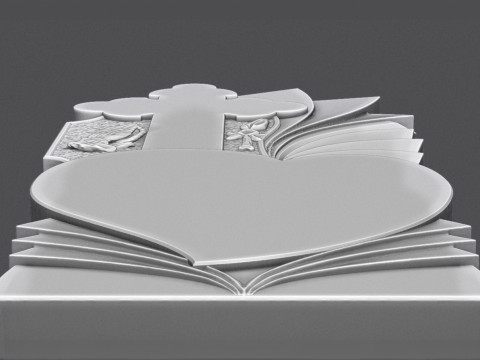 Memorial Tombstone with Cross for cnc Carving 3D Принт Модель