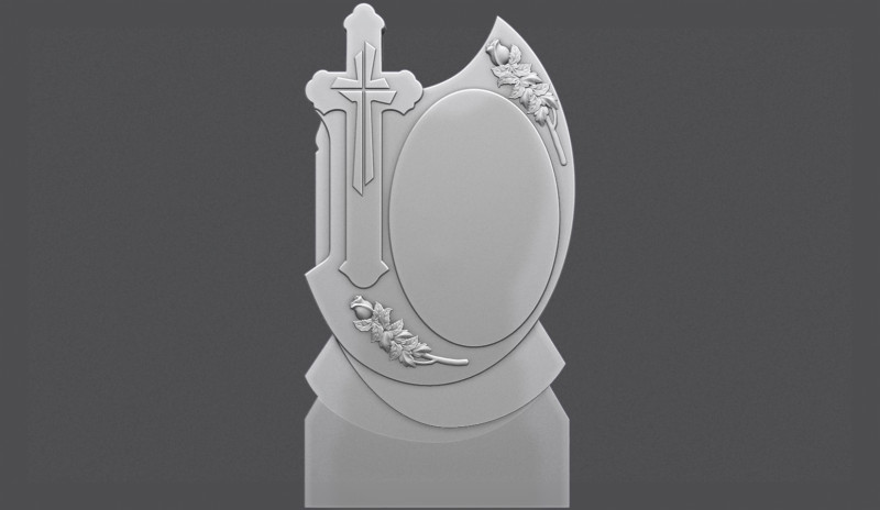 Memorial Tombstone with roses for cnc Carving Modelo de Impressão 3D .c4d .max .obj .3ds .fbx .stl .blend