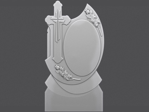 Memorial Tombstone with roses for cnc Carving Modèles 3D en vedette