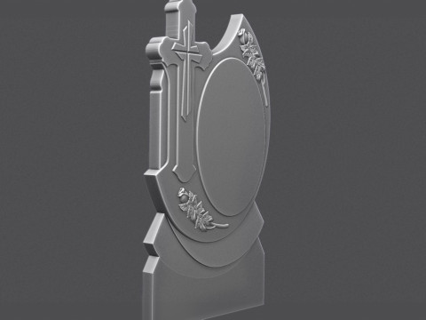 Memorial Tombstone with roses for cnc Carving Modelo de Impressão 3D