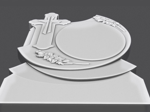 Memorial Tombstone with roses for cnc Carving Modelo de Impressão 3D