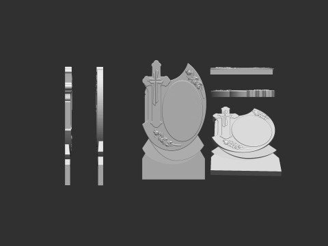 Memorial Tombstone with roses for cnc Carving Modelo de Impressão 3D