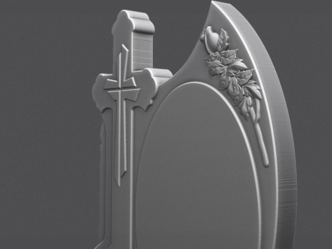 Memorial Tombstone with roses for cnc Carving Modelo de Impressão 3D