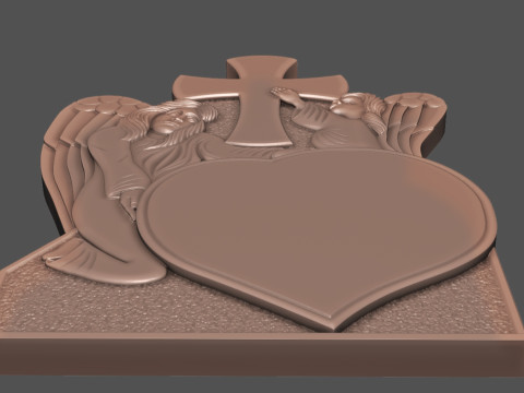 Memorial Tombstone with Angel for cnc Carving Modèles 3D en vedette