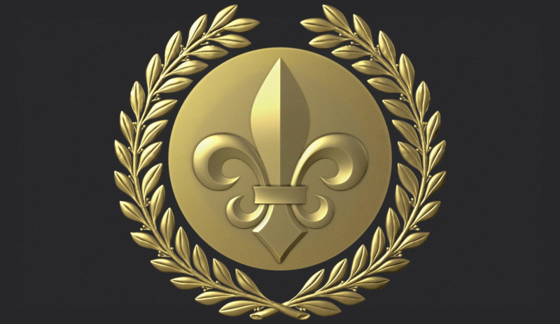 Heraldic Lily and Wreath 3D प्रिंट मॉडल .c4d .max .obj .3ds .fbx .stl .blend 