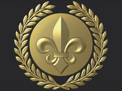 Heraldic Lily and Wreath 3D Druckmodell