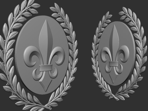 Heraldic Lily and Wreath 3D प्रिंट मॉडल