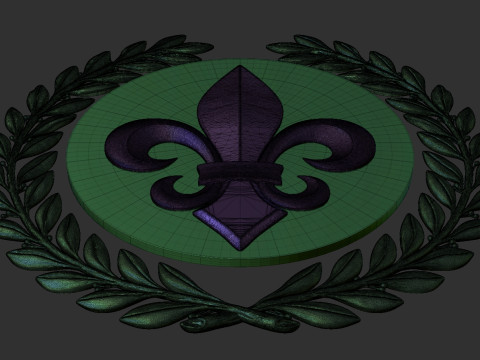 Heraldic Lily and Wreath 3D प्रिंट मॉडल