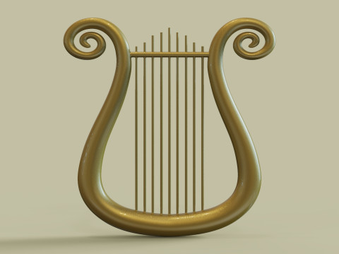 Golden Lyre 3D Baskı Modeli