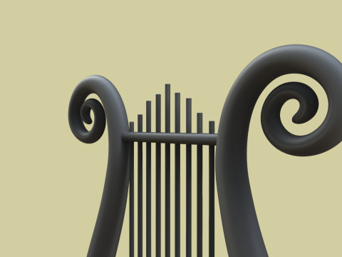 Golden Lyre 3D Druckmodell