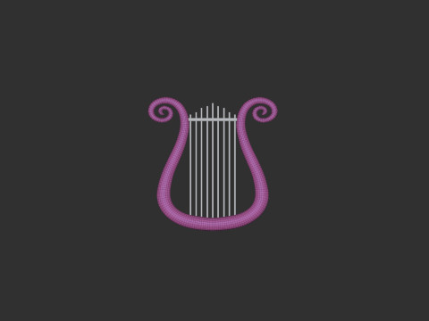 Golden Lyre 3D Druckmodell
