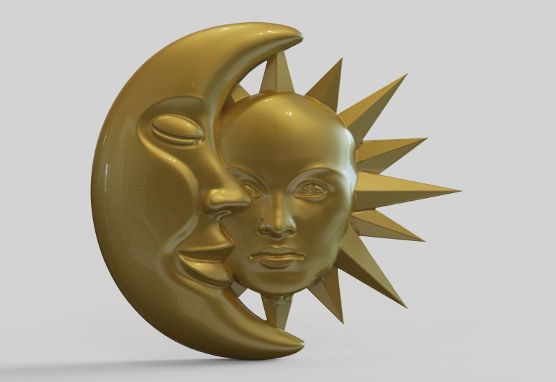 Sun and Moon 3D printmodel .c4d .max .obj .3ds .fbx .stl .blend
