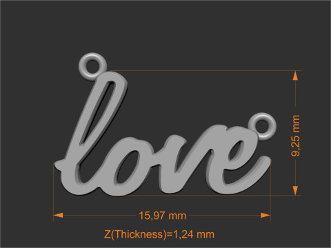 Love Pendant 3D Принт Модель
