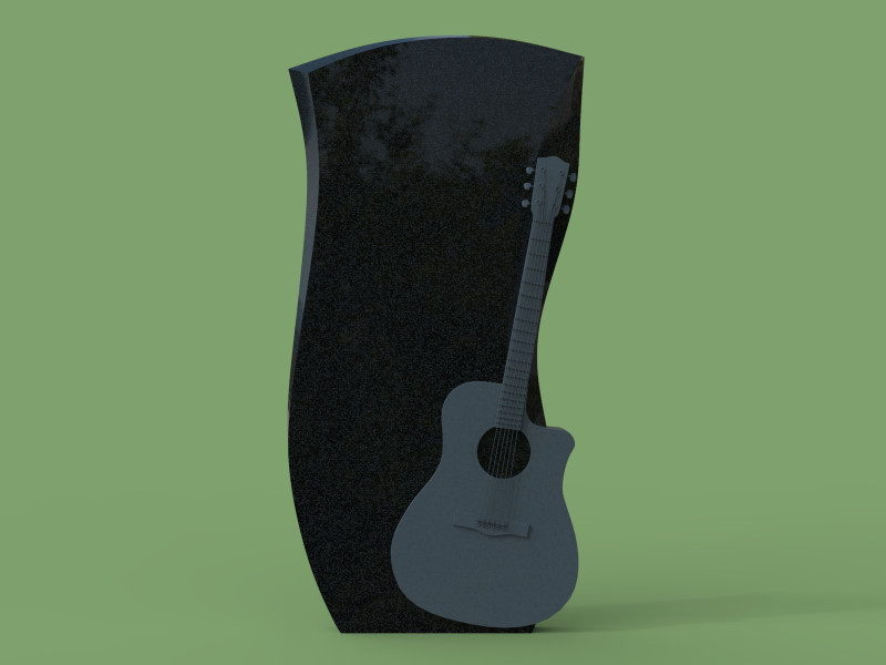 Guitar Memorial Tombstone 3D प्रिंट मॉडल .c4d .max .obj .3ds .fbx .stl .blend