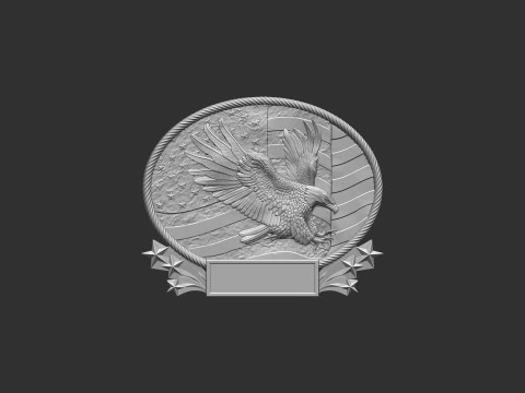 American Flag and Eagle 3D Print Model