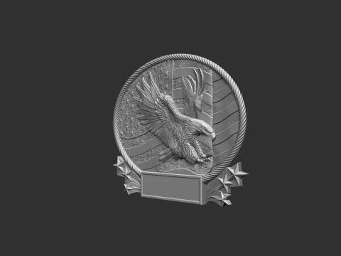 American Flag and Eagle 3D Print Model