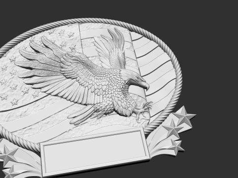 American Flag and Eagle 3D Print Model