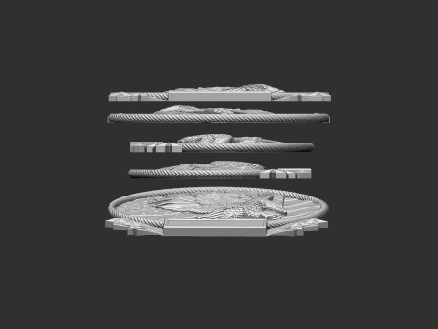 American Flag and Eagle 3D Print Model