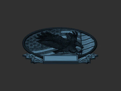 American Flag and Eagle 3D Print Model