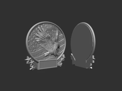 American Flag and Eagle 3D Print Model