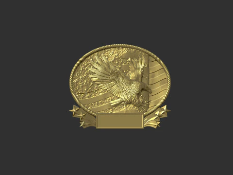 American Flag and Eagle 3D Print Model