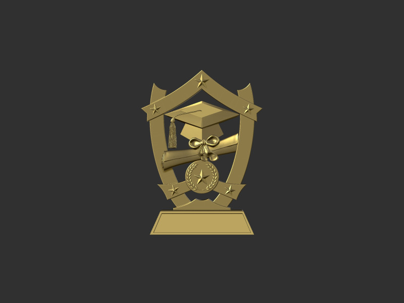 Graduation Plaque Modello di stampa 3D .c4d .max .obj .3ds .fbx .stl .blend 